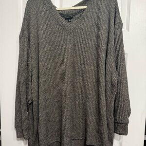 Torrid Gray V-Neck Chunky Knit Sweater
